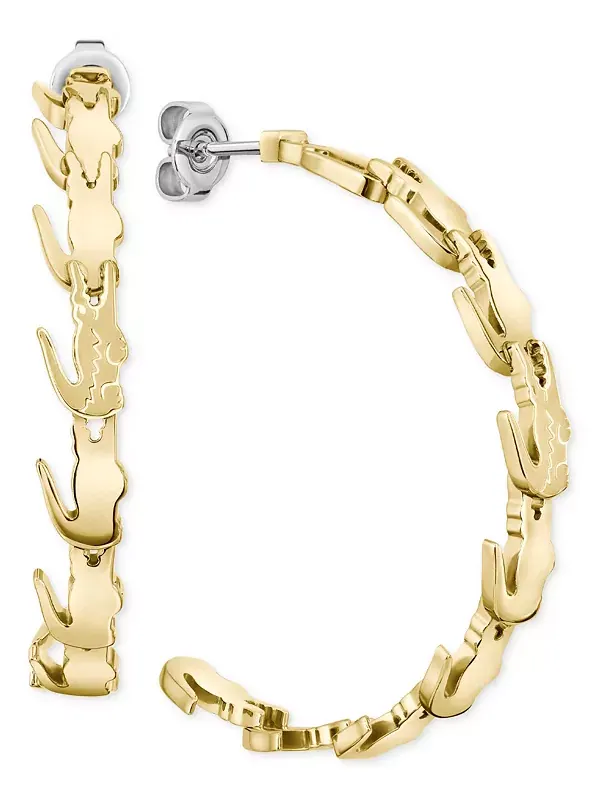 Серьги-Кольца из крокодила среднего размера, 2 дюйма Lacoste