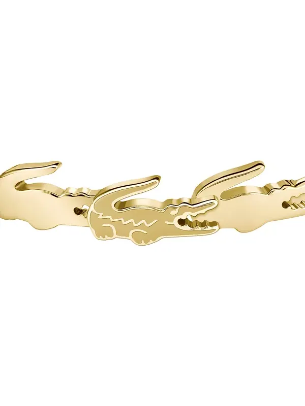 Серьги-Кольца из крокодила среднего размера, 2 дюйма Lacoste — изображение 2 из 4, оттенок золото