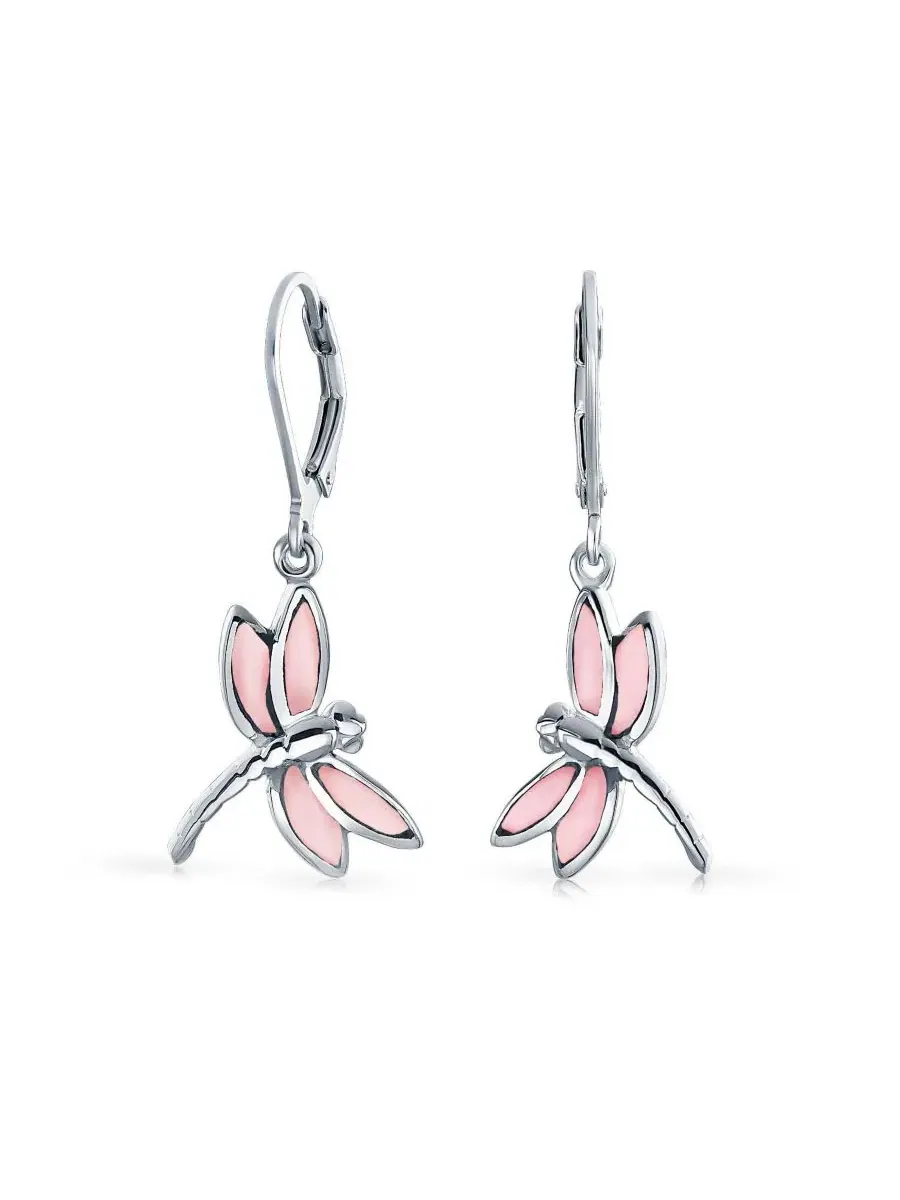 Серьги-подвески с бабочкой из стерлингового серебра и перламутра Bling Jewelry