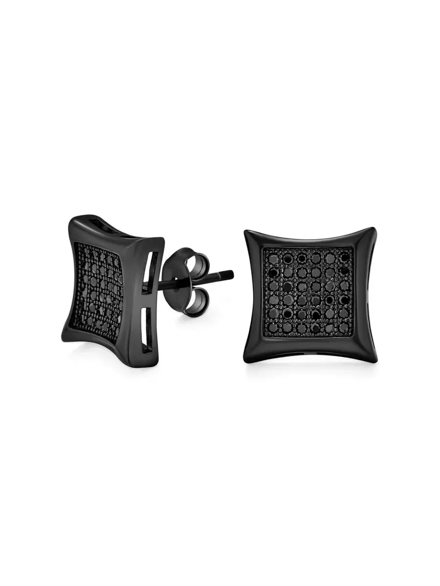 Серьги-гвоздики с кубическим цирконием, модель Square Kite Shape Bling Jewelry