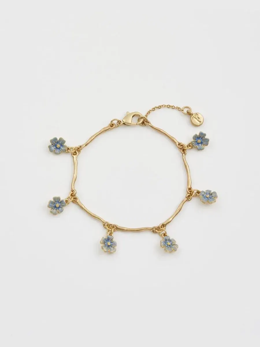 Браслет с эмалевыми цветами Forget-Me-Not Fable England