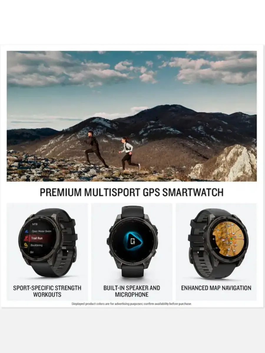 Мультиспортивные GPS-часы fenix 8 51 мм с AMOLED-дисплеем — изображение 6 из 6, оттенок серый/черный черный