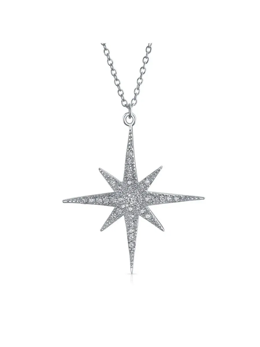Подвеска-кулон с цепочкой из стерлингового серебра с цирконием, модель Celestial Pave Cubic