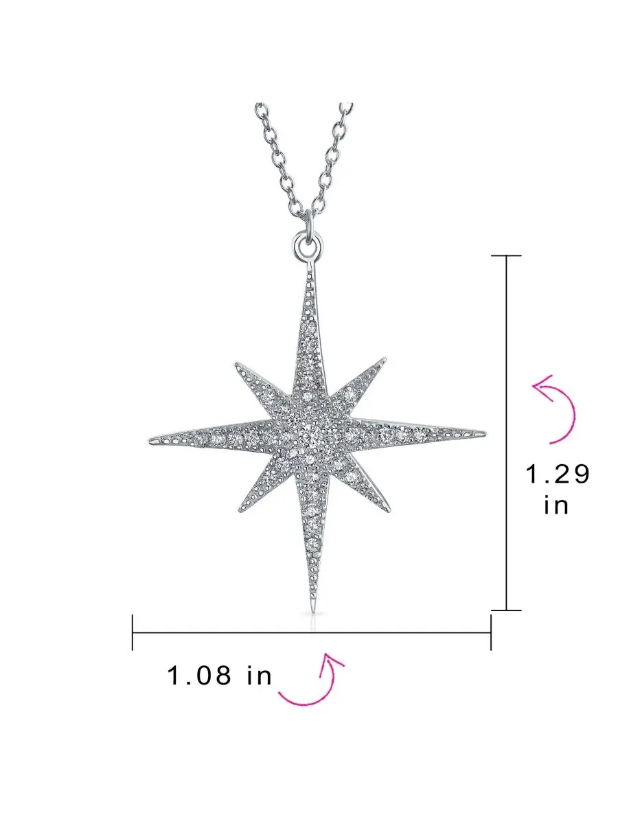 Подвеска-кулон с цепочкой из стерлингового серебра с цирконием, модель Celestial Pave Cubic — изображение 4 из 4