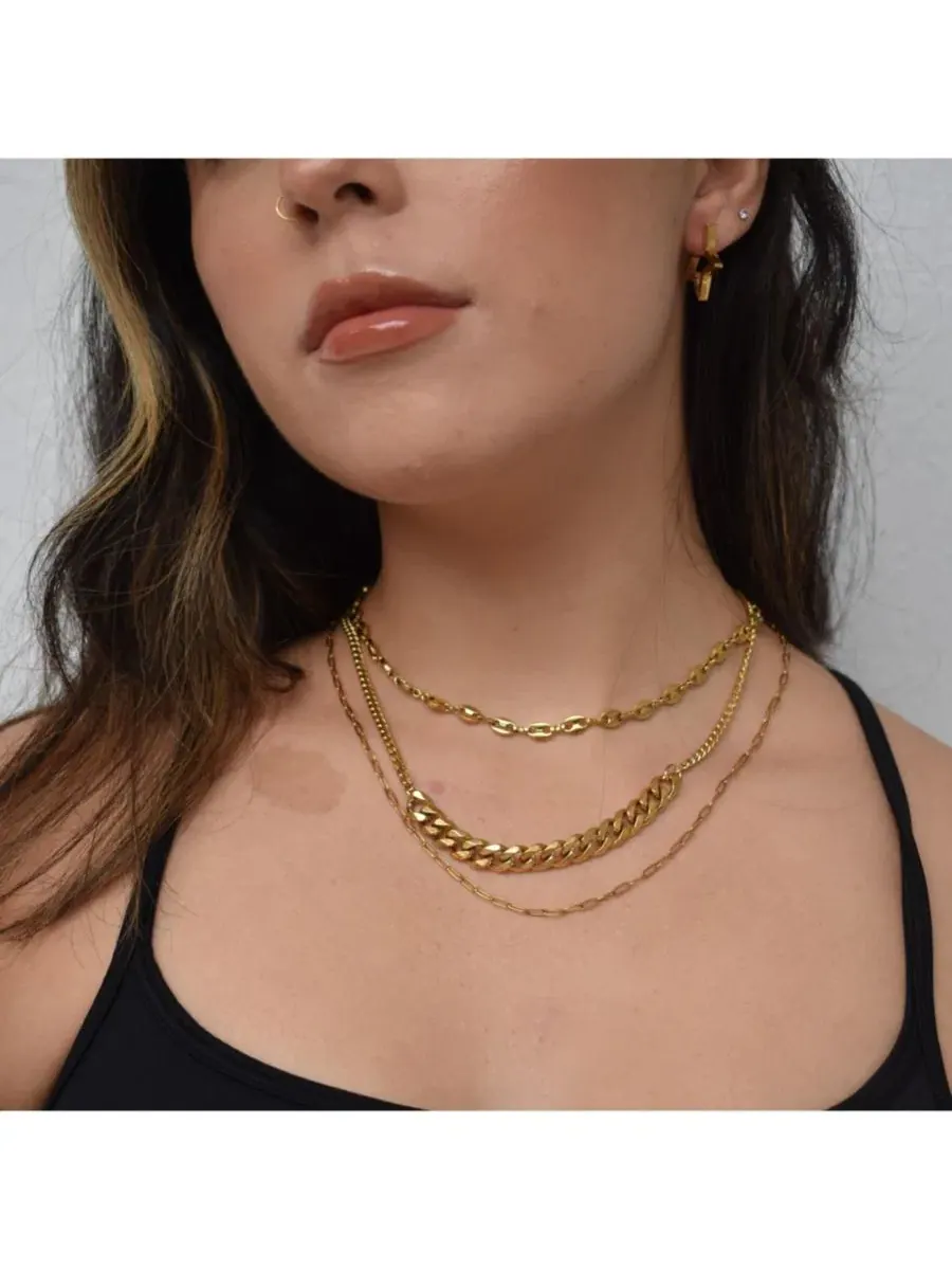Ожерелье с цепочкой кофейное зерно, модель GEORGENA Rebl Jewelry — изображение 3 из 3, оттенок серебряный