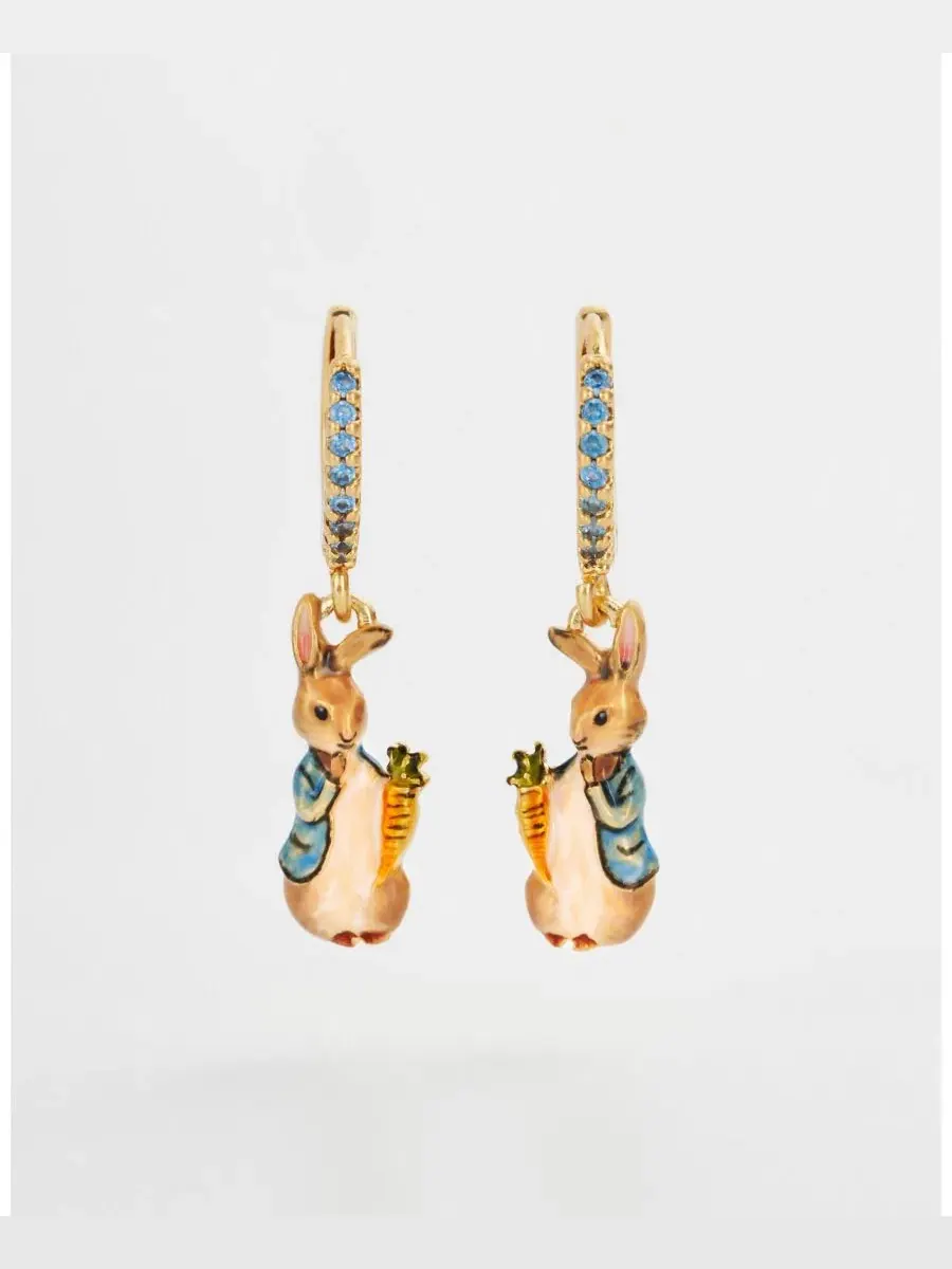 Серьги-пусеты с подвеской Peter Rabbit Carrot Charm Fable England