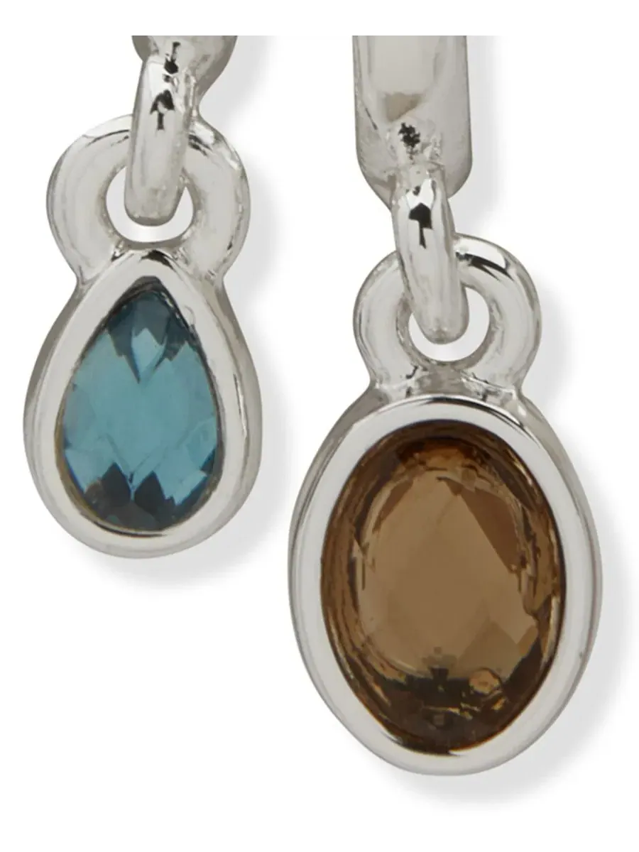 Серьги-подвески с камнями Anne Klein — изображение 2 из 3, оттенок серебряный