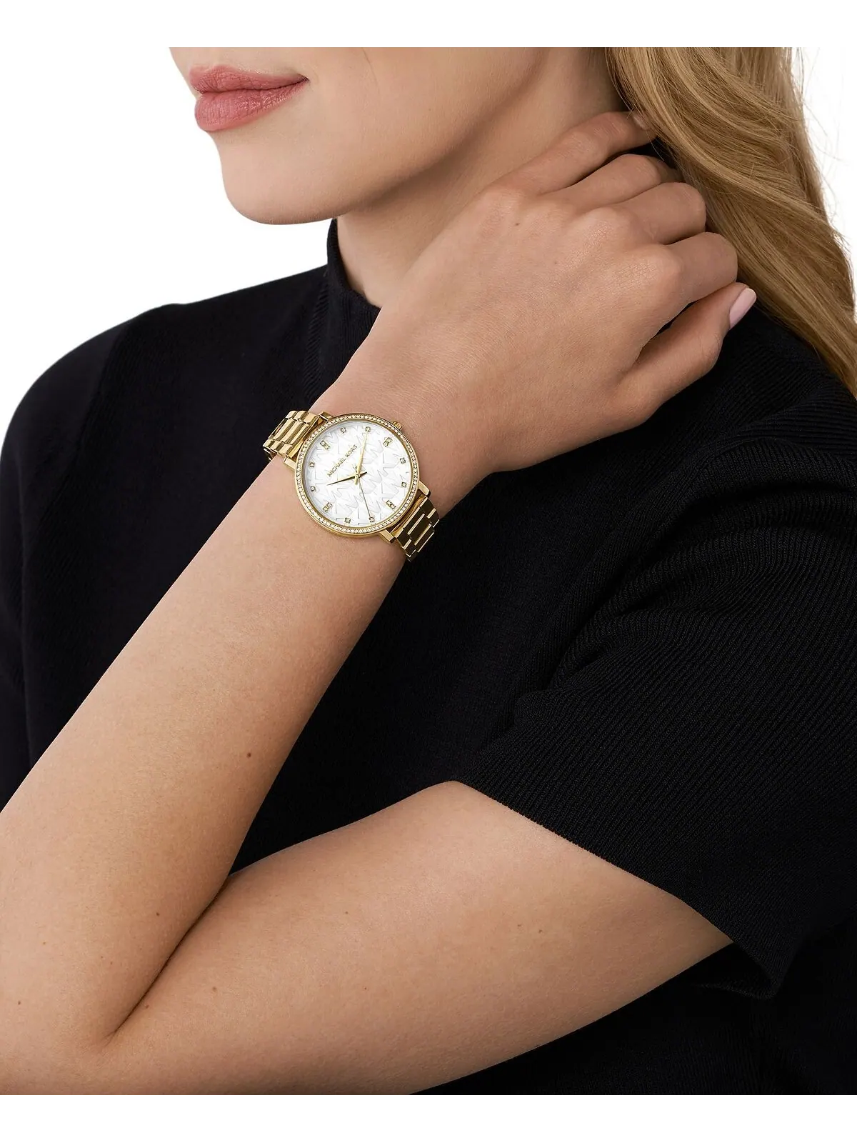 Женские часы Pyper с золотистым браслетом и тремя стрелками, 38 мм Michael Kors — изображение 4 из 4, оттенок золотистый