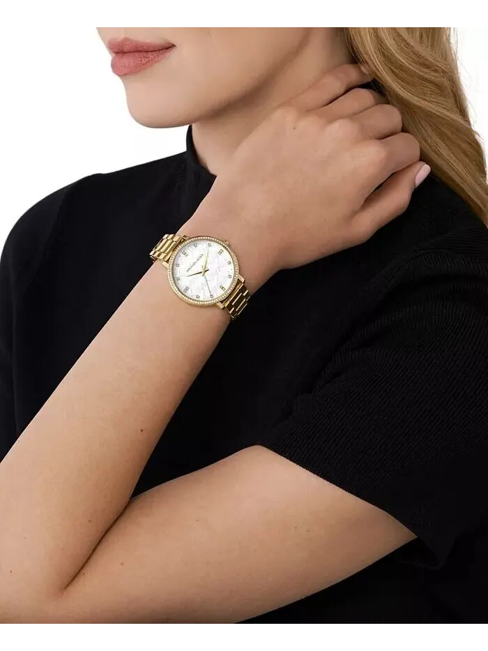 Женские часы Pyper с золотистым браслетом и тремя стрелками, 38 мм Michael Kors — изображение 4 из 5