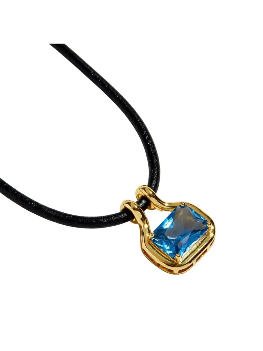 Кулон с цветным кубическим цирконием The M Jewelers — изображение 2 из 5, оттенок голубой