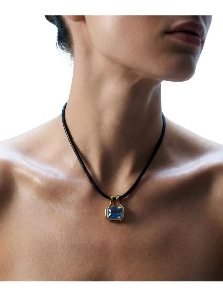 Кулон с цветным кубическим цирконием The M Jewelers — изображение 3 из 5, оттенок голубой