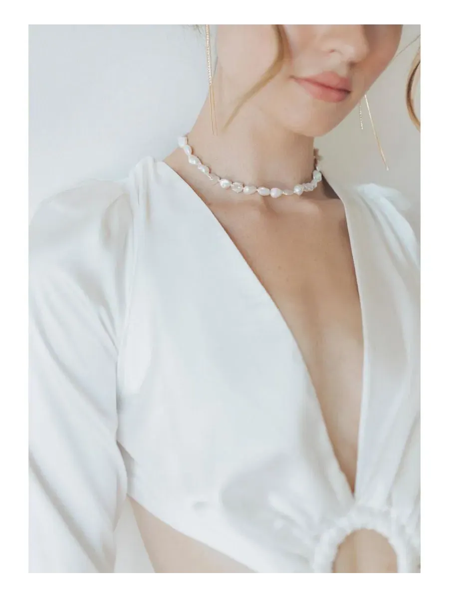 Жемчужное колье-чокер Sea Breeze Choker Untamed Petals — изображение 2 из 3, оттенок золото
