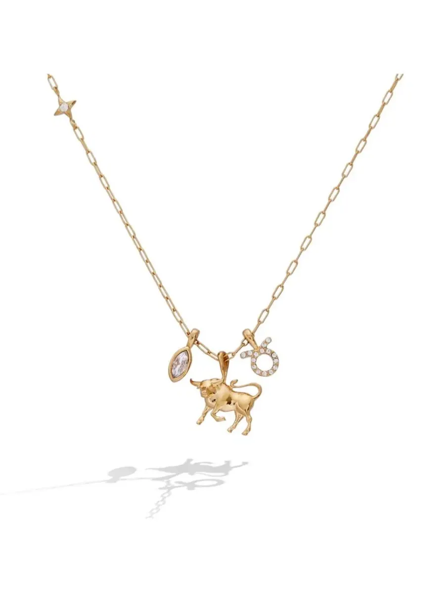 Колье с тремя подвесками Taurus Zodiac Charm Cluster Alex and Ani
