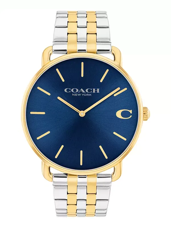 Мужские часы Elliot с двухцветным браслетом из нержавеющей стали, 43 мм Coach — изображение 1 из 4, оттенок мульти