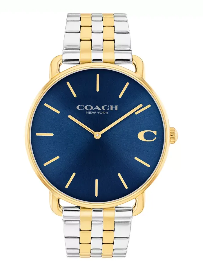 Мужские часы Elliot с двухцветным браслетом из нержавеющей стали, 43 мм Coach