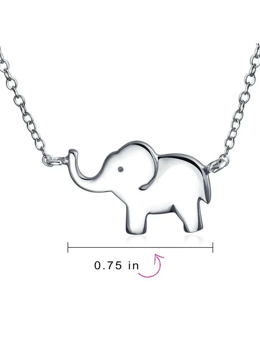 Подвеска-слон из стерлингового серебра, модель Simple Lucky Elephant, бренд Bling Jewelry — изображение 2 из 3