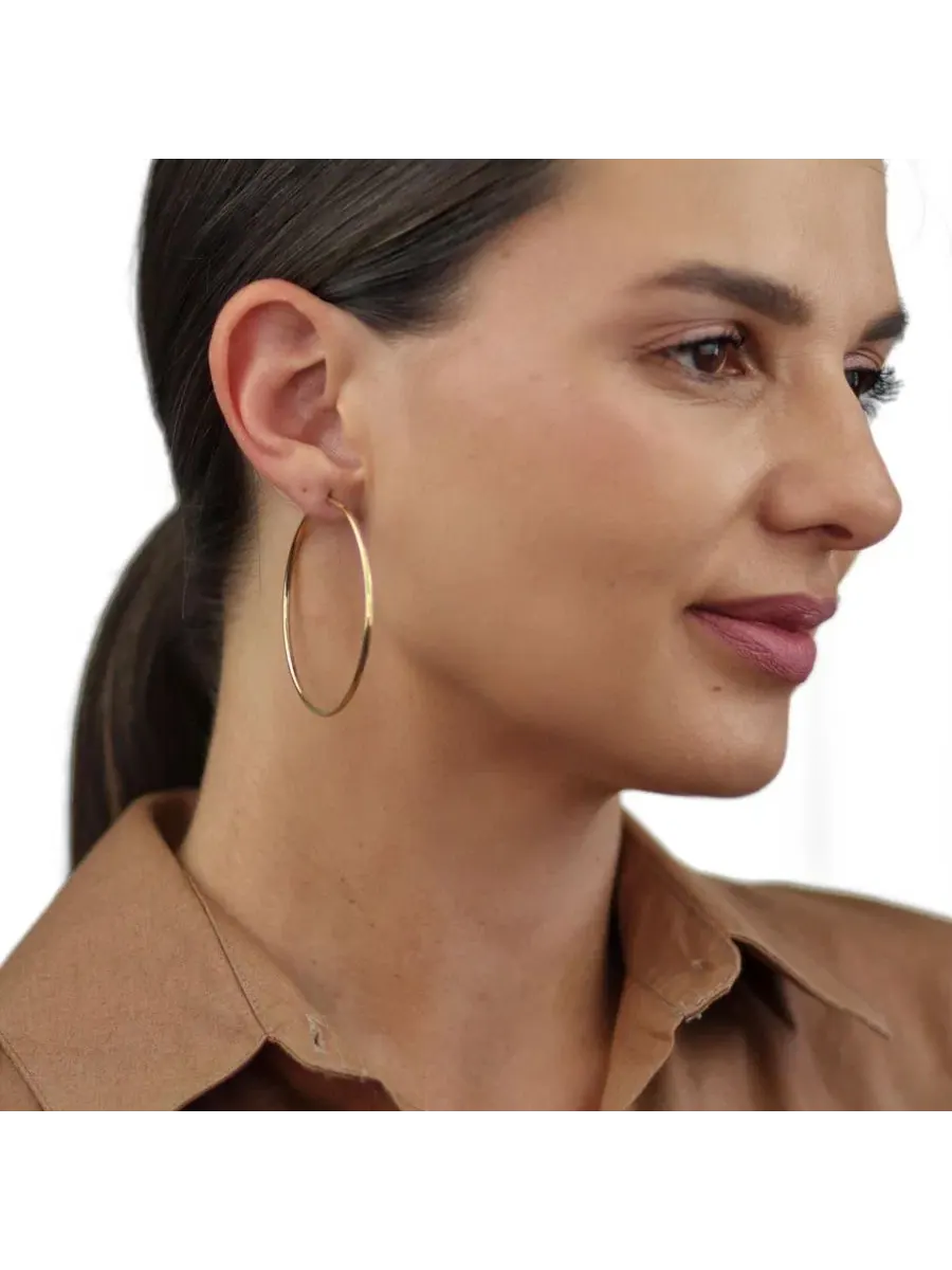 Серьги-кольца из латуни с золотым покрытием, набор из 2 пар Bling Jewelry — изображение 4 из 6, оттенок золотистый
