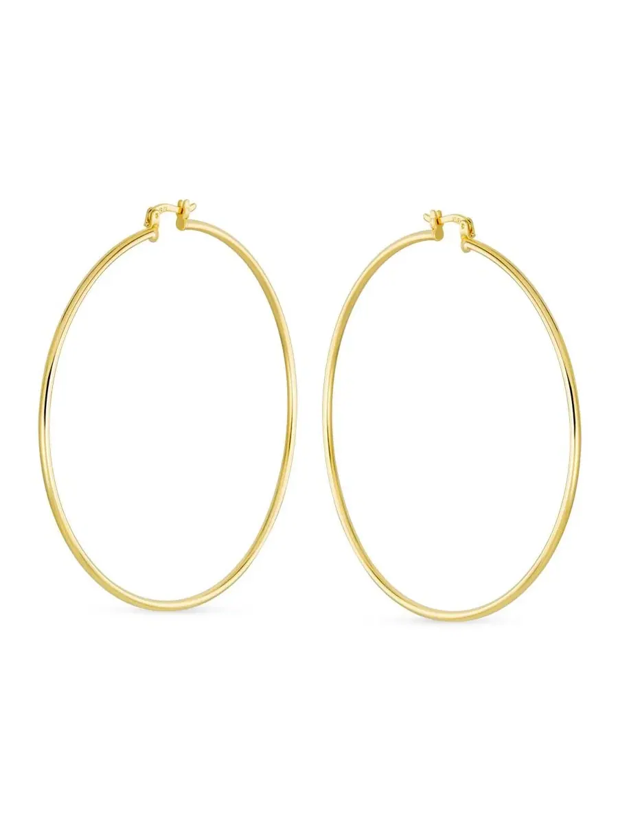 Серьги-кольца из латуни с золотым покрытием, набор из 2 пар Bling Jewelry — изображение 5 из 6, оттенок золотистый