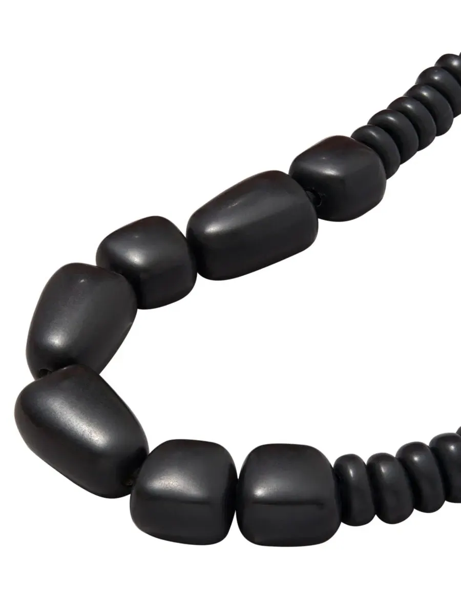 Колье с подвеской из смолы Black-Tone Resin Leather Collar Necklace Donna Karan New York — изображение 3 из 3, оттенок черный