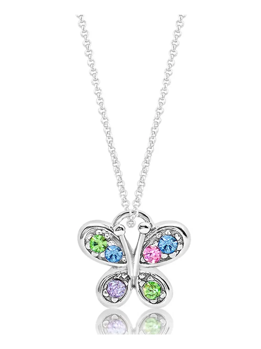 Детское колье с кулоном-бабочкой Girl Butterfly Crystal Chanteur