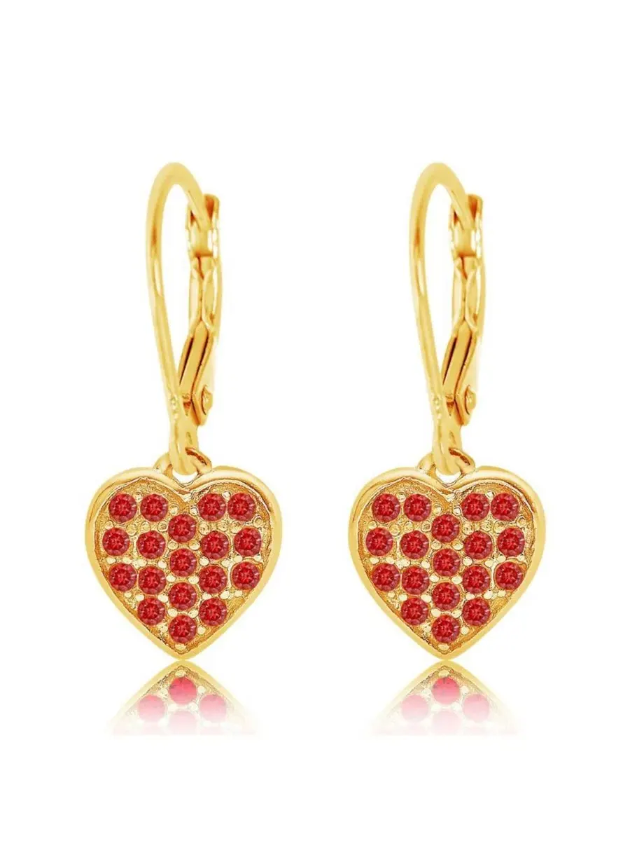 Серьги с подвеской-сердцем, 18K золотое покрытие Chanteur