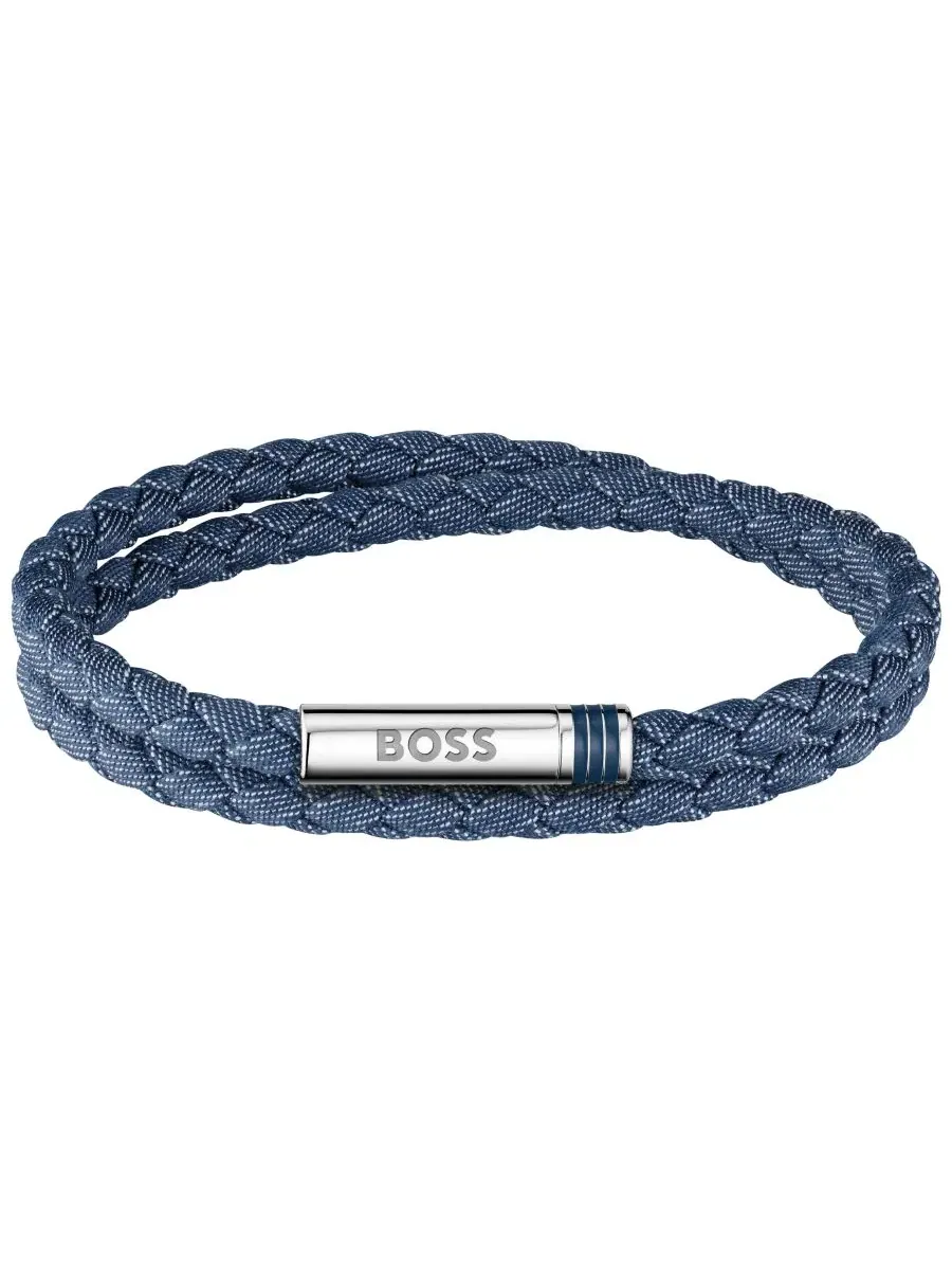 Мужской браслет Ares Summer из нержавеющей стали, синего джинсового нейлона Hugo Boss