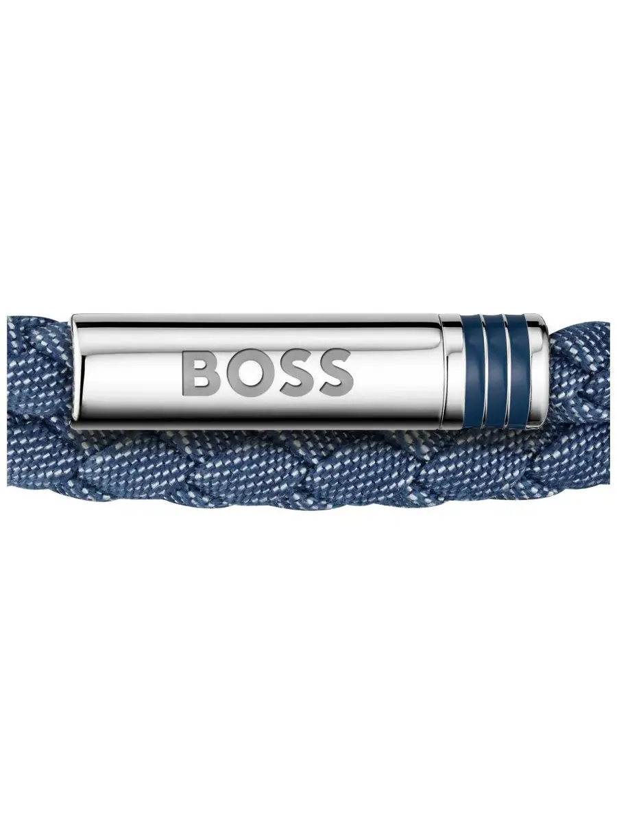 Мужской браслет Ares Summer из нержавеющей стали, синего джинсового нейлона Hugo Boss — изображение 2 из 3