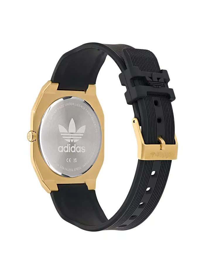 Унисекс аналоговые черные силиконовые часы, 39 мм adidas — изображение 2 из 4
