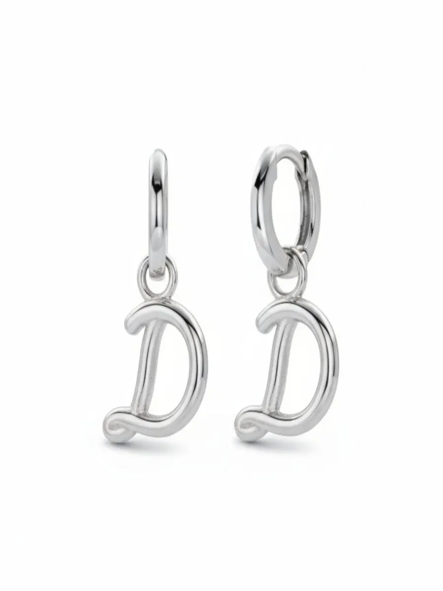 Серьги-пусеты с подвеской-буквой, 15.5 мм Oak & Luna, Letter D — изображение 1 из 6