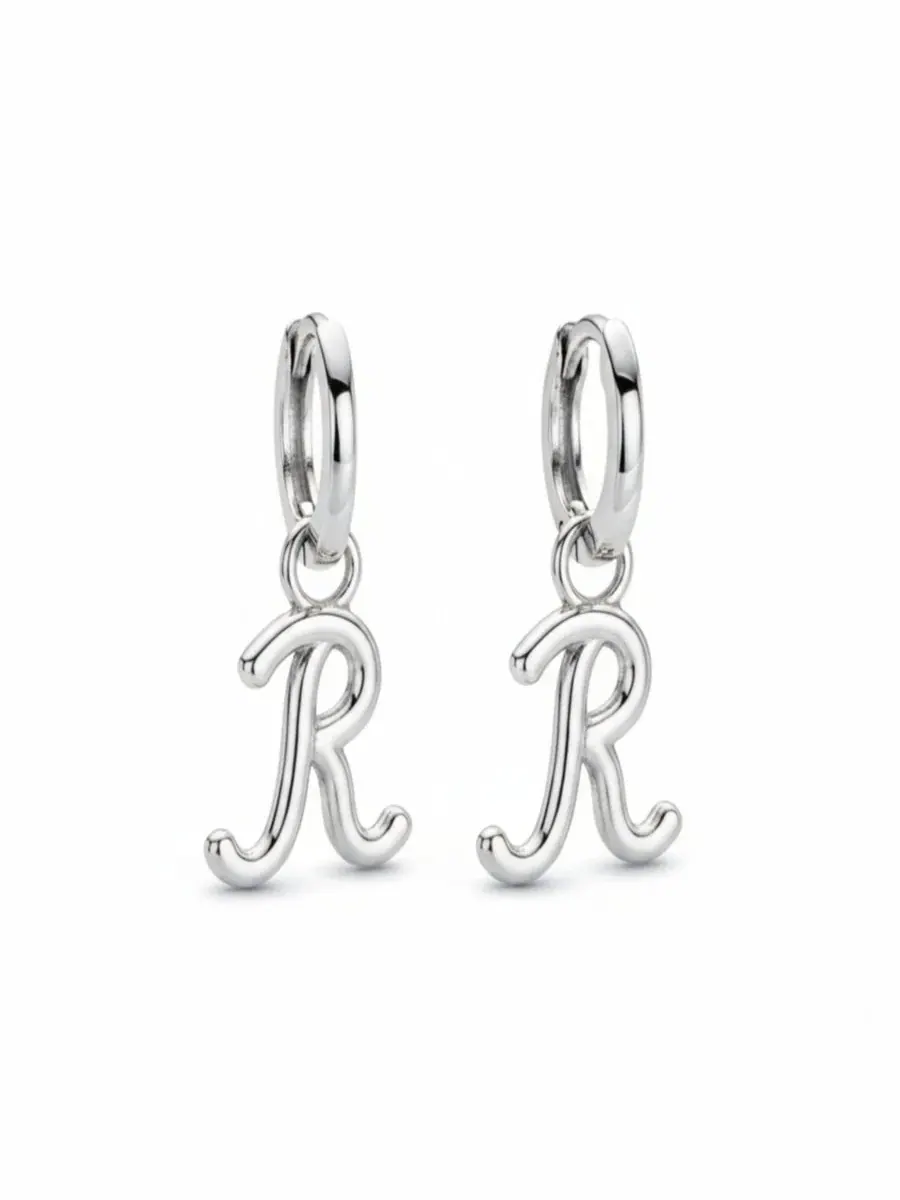 Серьги-пусеты с подвеской-буквой, Mini Signature Initial Oak & Luna, Letter R — изображение 1 из 6