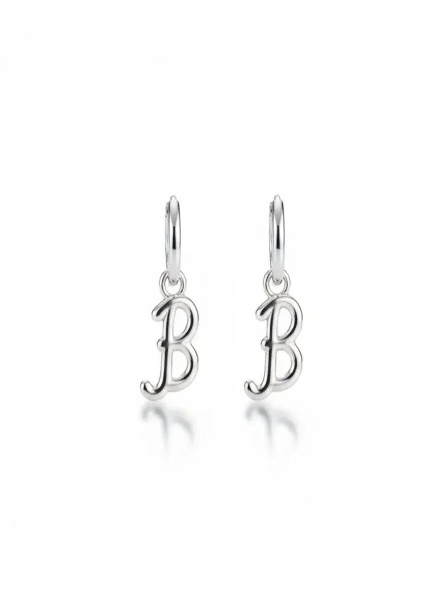 Серьги-кольца с монограммой Mini Signature Initial Oak & Luna, Letter B — изображение 1 из 6