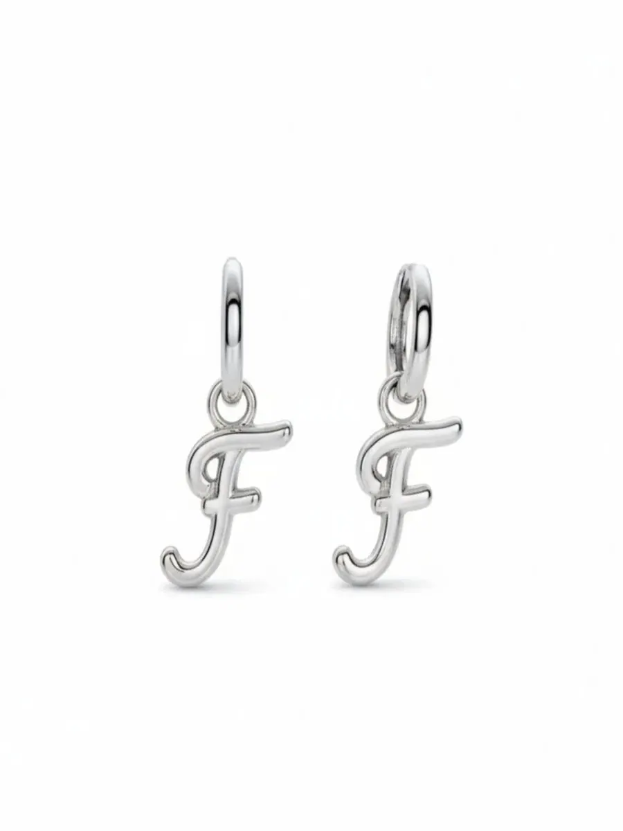 Серьги-конго из стерлингового серебра с подвеской-буквой, Mini Signature Initial Oak & Luna, Letter — изображение 1 из 6