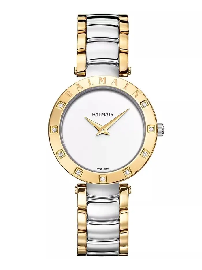 Женские швейцарские часы Balmainia Bijou Diamond (1/10 карата t.w.), двухцветный браслет из