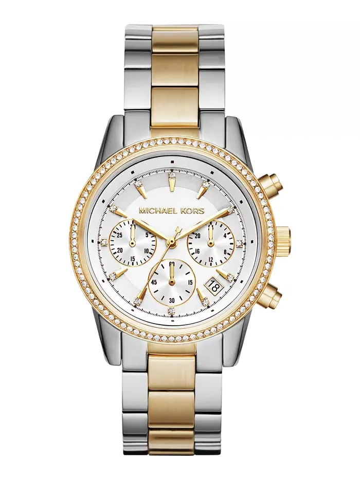Женские часы Chronograph Bryant с двухцветным браслетом из нержавеющей стали, 37 мм Michael Kors