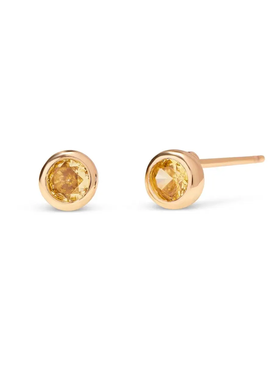 Серьги-пусеты с камнями рождения Eliza, 14K золотое покрытие, Brook & York, Nov