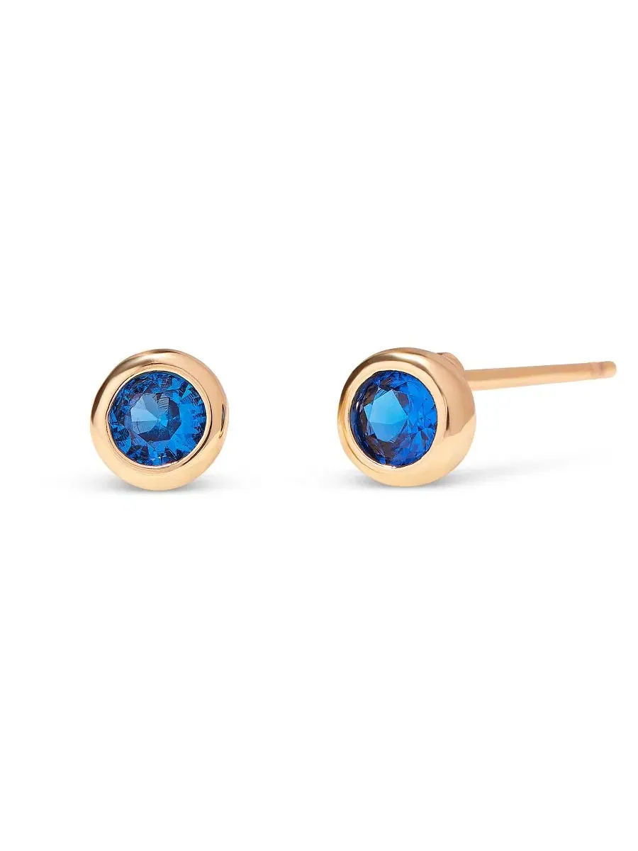 Серьги-пусеты с камнями месяца рождения Eliza, 14K золотое покрытие, Brook & York, Sep