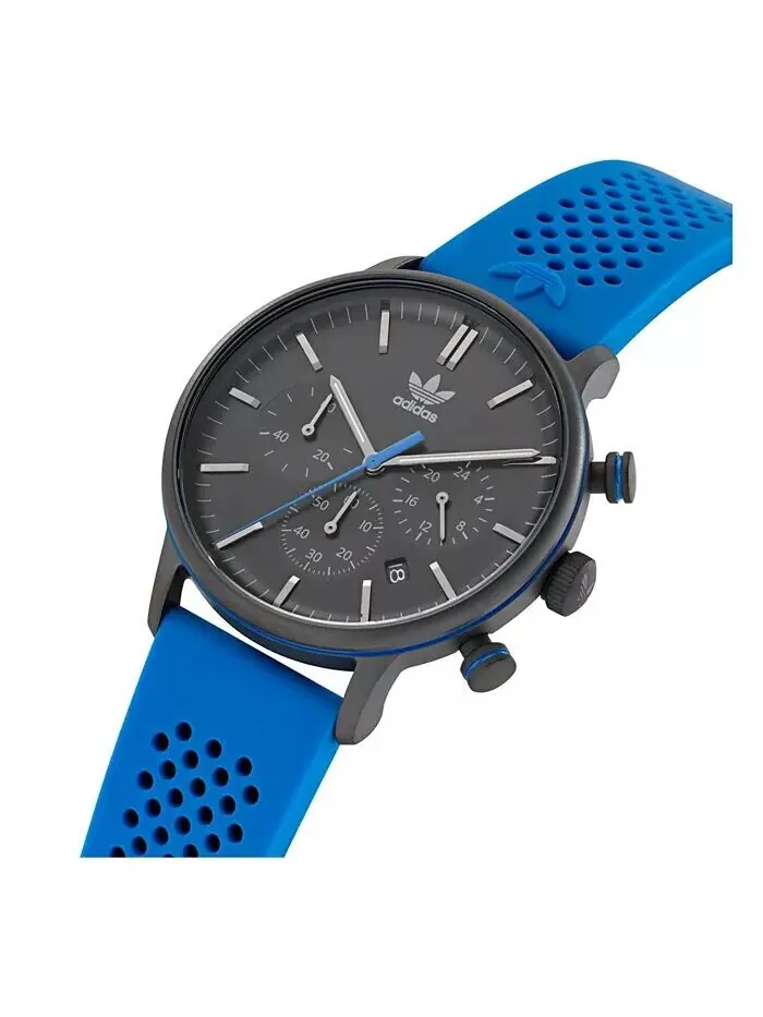 Часы унисекс Chrono Code One Chrono, синий силиконовый ремешок, 40 мм adidas — изображение 4 из 4