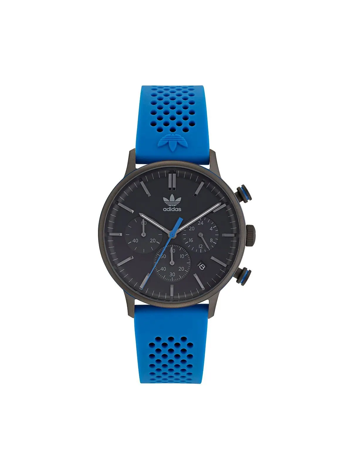 Часы унисекс Chrono Code One Chrono, синий силиконовый ремешок, 40 мм adidas — изображение 1 из 4