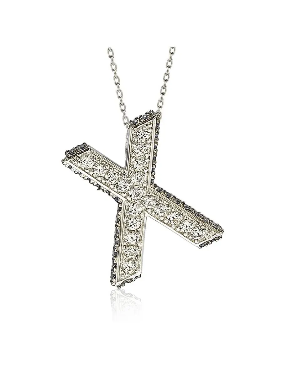 Подвеска-кулон с сапфиром в виде буквы W, Sterling Silver Suzy Levian New York, W