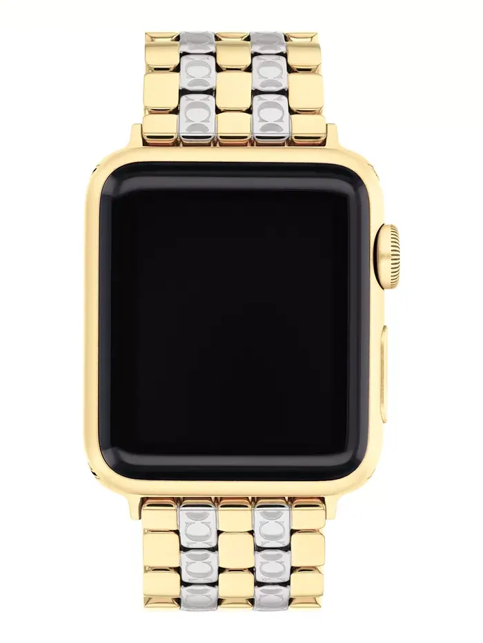 Женский двухцветный браслет Apple из нержавеющей стали 38мм/40мм/41мм COACH