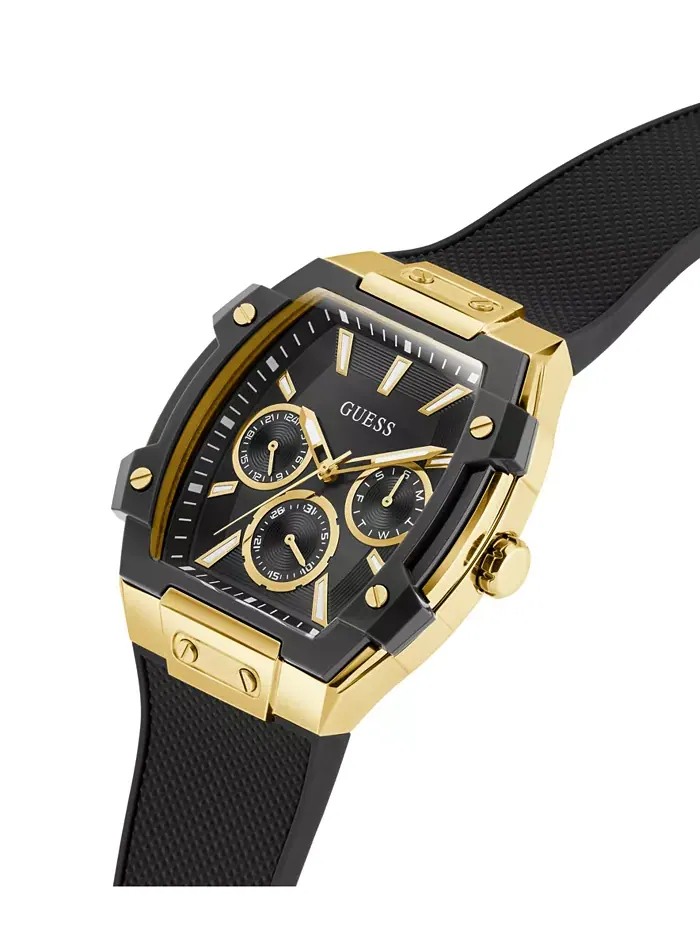 Мужские многофункциональные часы в черно-золотом тоне, 44mm Guess — изображение 5 из 6