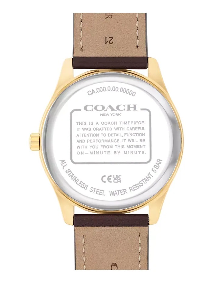 Женские наручные часы Oliver Brown из натуральной кожи теленка, 41 мм COACH — изображение 2 из 6