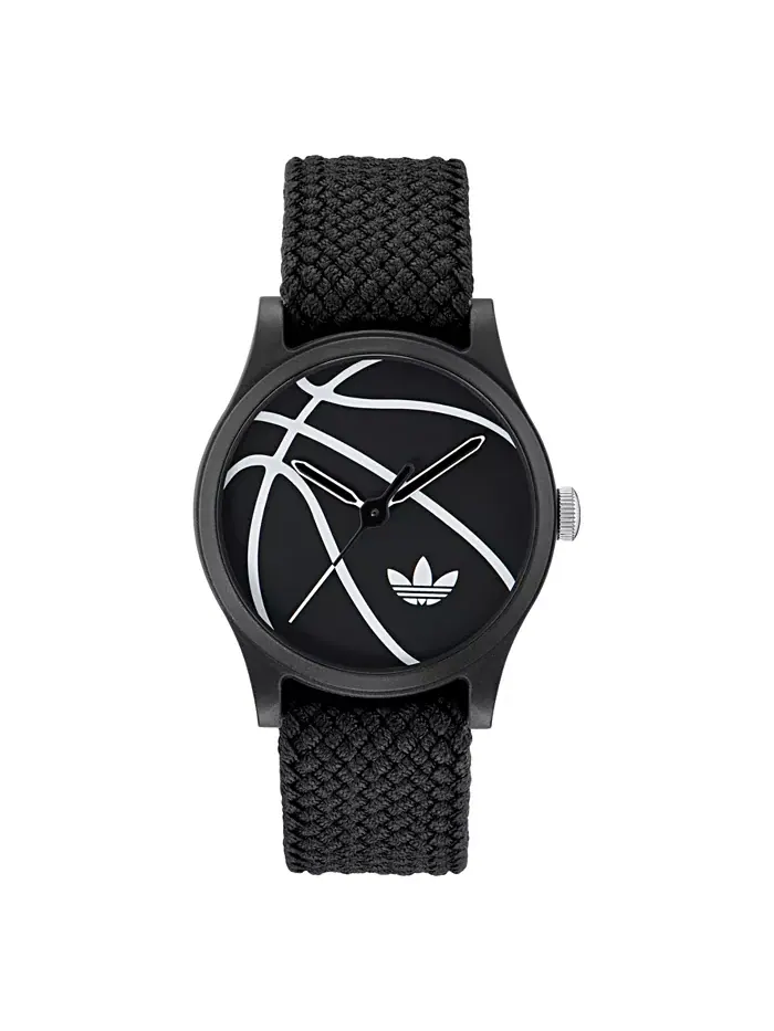 Унисекс-часы аналоговые черные нейлоновые, 39 мм adidas