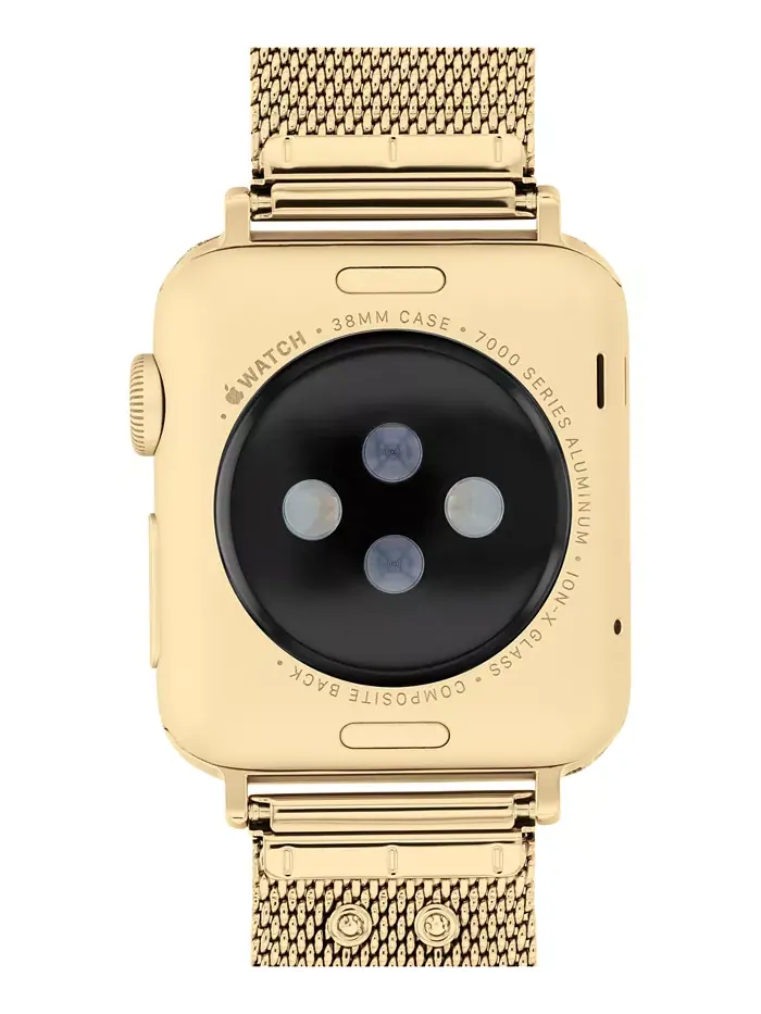 Золотистый браслет из нержавеющей стали с сетчатым плетением для Apple Watch 38, 40, 41 мм COACH — изображение 4 из 5