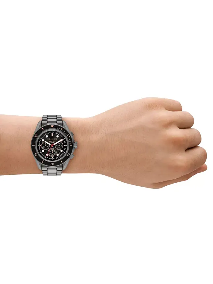 Мужские морские часы-хронограф из нержавеющей стали Gunmetal, 45 мм Michael Kors — изображение 4 из 5