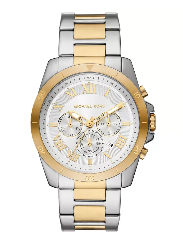 Мужские часы Alek Chronograph с двухцветным корпусом из нержавеющей стали, 44 мм Michael Kors