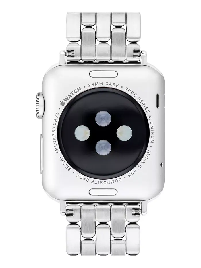Женский серебристый браслет из нержавеющей стали с кристаллами для Apple Watch 38mm, 40mm, 41mm — изображение 3 из 6