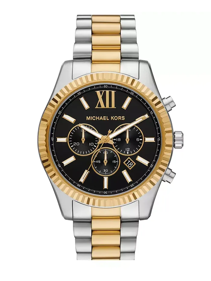 Мужские часы Lexington Chronograph с двухцветным корпусом из нержавеющей стали, 44 мм Michael Kors