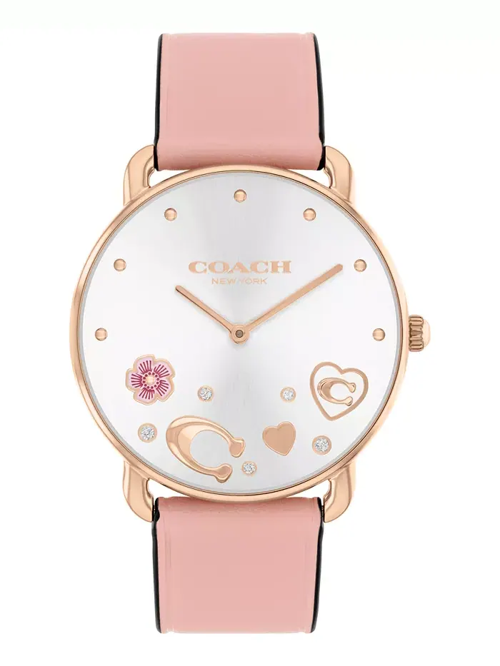 Женские часы Elliot с кожаным ремешком, цвет blush, 36 мм COACH