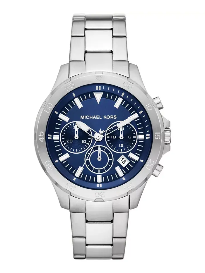 Мужские часы Greyson Chronograph из нержавеющей стали серебристого цвета, 43 мм Michael Kors